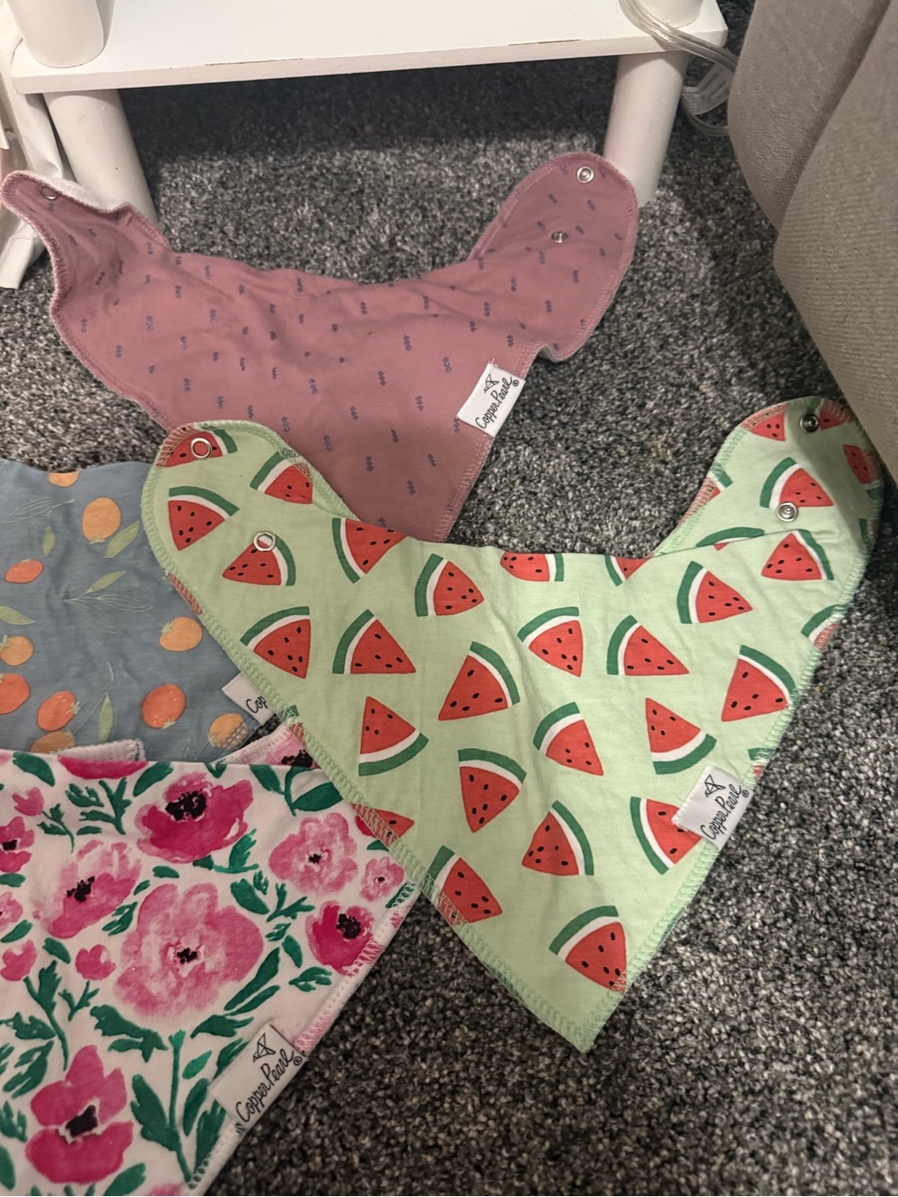 Watermelon Print Kids Bandana Bib - Green